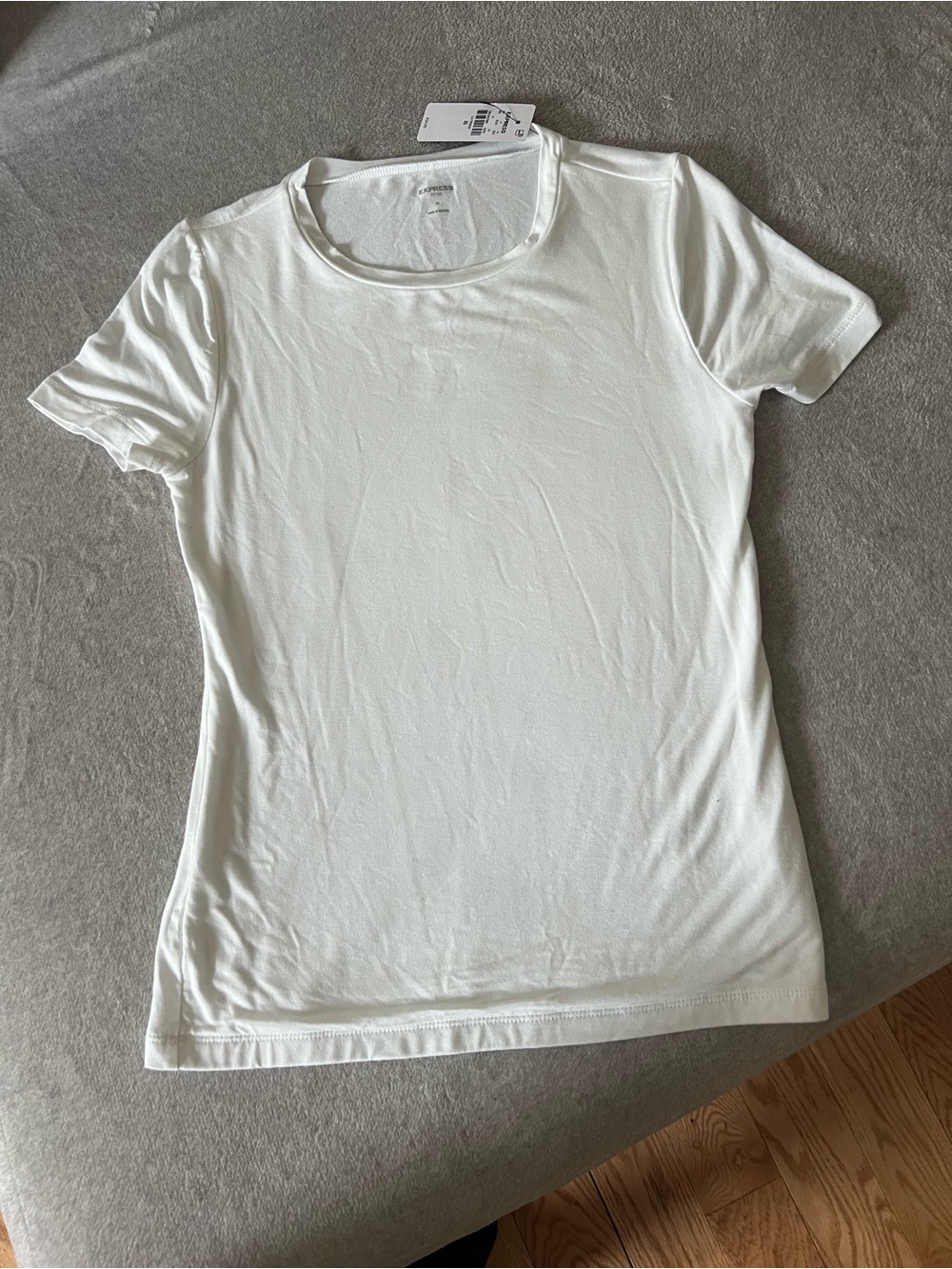 Express Fitted Crew Neck Tee, White